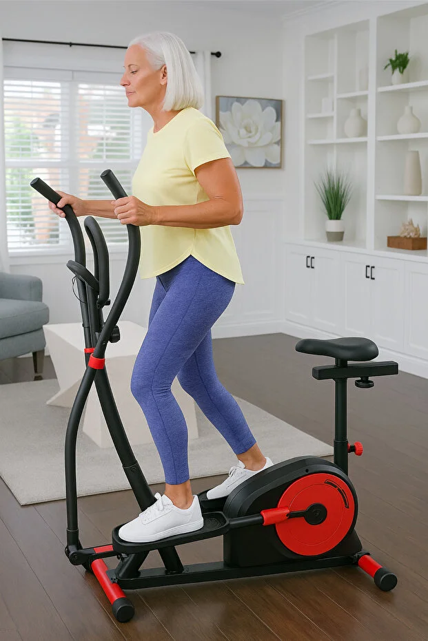 kochler 2'si 1 Arada Nabız Ölçer Kondisyon Bisikleti - Egzersiz Aleti - Eliptik Bisiklet - Kondisyon Aleti(120 Kg Kapasiteli)